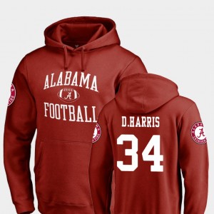 Damien Harris Bama #34 Neutral Zone College Football Men's Hoodie - Crimson 907506-977