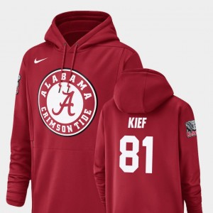 Derek Kief Roll Tide Football Performance Champ Drive Men #81 Hoodie - Crimson 577724-698
