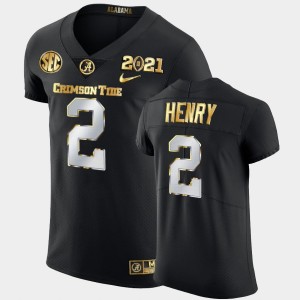 Derrick Henry Crimson Men #2 Golden Edition 2021 National Championship Jerseys - Black 669675-235