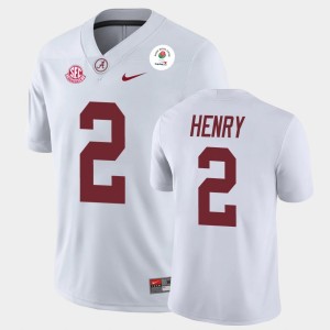 Derrick Henry Roll Tide 2021 Rose Bowl #2 Mens Champions Jerseys - White 335776-785