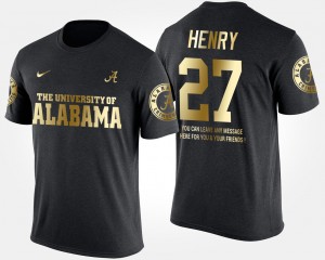 Derrick Henry University of Alabama Mens Short Sleeve With Message #27 Gold Limited T-Shirt - Black 211031-574