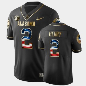 Derrick Henry Bama Mens Stars and Stripes Golden Edition #2 Jersey - Black 564662-999