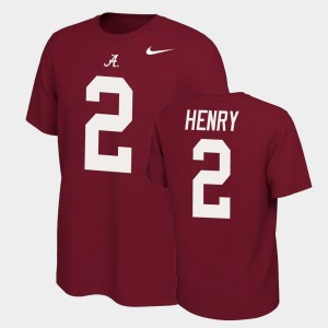 Derrick Henry Bama #2 Name & Number Retro Mens Name and Number T-Shirt - Crimson 949407-641