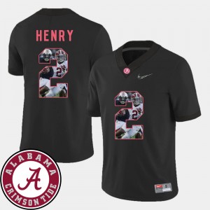 Derrick Henry Alabama Crimson Tide Men's Pictorial Fashion Football #2 Jersey - Black 352613-835