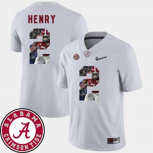Derrick Henry Bama Pictorial Fashion Men #2 Football Jerseys - White 163870-401