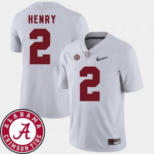 Derrick Henry Alabama Men College Football #2 2018 SEC Patch Jerseys - White 289152-835