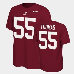 Derrick Thomas The Tide Name & Number Retro Men #55 Name and Number T-Shirt - Crimson 864462-115