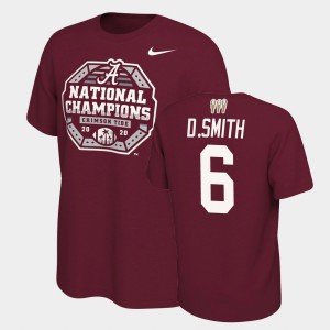 DeVonta Smith Alabama Crimson Tide 3X CFP #6 2020 National Champions Men T-Shirt - Crimson 639792-406