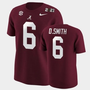 DeVonta Smith Roll Tide #6 2020 National Champions Player Men's T-Shirt - Crimson 703343-247