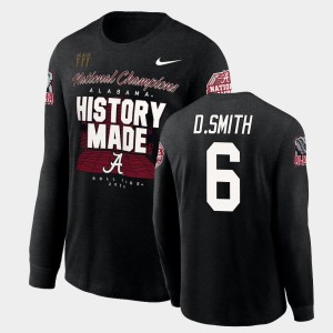 DeVonta Smith Crimson History Made Long Sleeve 2020 National Champions #6 Mens T-Shirt - Black 841998-461