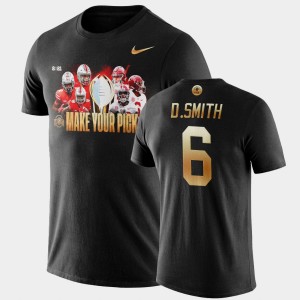 DeVonta Smith Crimson #6 Make Your Pick Matchup 2021 National Championship Men's T-Shirt - Black 590114-518