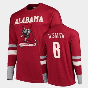 DeVonta Smith Crimson #6 Football Long Sleeve Old School Men's T-Shirt - Crimson 187911-603