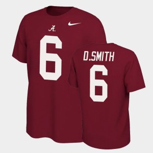 DeVonta Smith Bama #6 Name and Number Men's Name & Number Retro T-Shirt - Crimson 349127-166