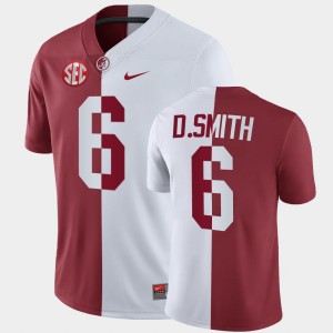 DeVonta Smith Alabama Men #6 Split Replica Jerseys - White Crimson 967358-440