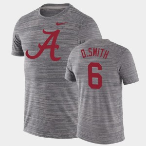 DeVonta Smith Crimson Velocity Performance GFX Velocity Men's #6 T-Shirt - Charcoal 888740-789