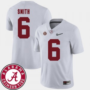 DeVonta Smith Crimson College Football 2018 SEC Patch Men #6 Jersey - White 563543-169