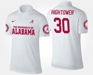 Dont'a Hightower Roll Tide #30 Men's Name and Number 2025-26 Polo - White 257865-478