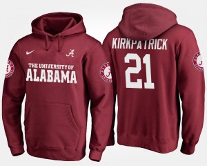 Dre Kirkpatrick Crimson Mens Name and Number 2025-26 #21 Hoodie - Crimson 595448-312