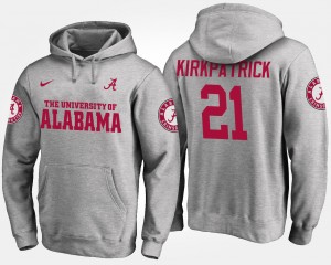 Dre Kirkpatrick University of Alabama Men University #21 Name and Number Hoodie - Gray 779140-691