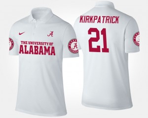 Dre Kirkpatrick University of Alabama Name and Number #21 Mens University Polo - White 158988-115