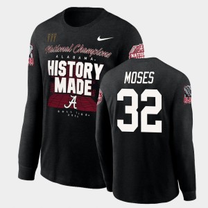 Dylan Moses The Tide #32 2020 National Champions History Made Long Sleeve Men's T-Shirt - Black 642878-962