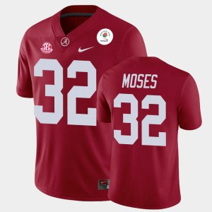 Dylan Moses Alabama Crimson Tide #32 2021 Rose Bowl Men's Champions Jersey - Crimson 960506-799