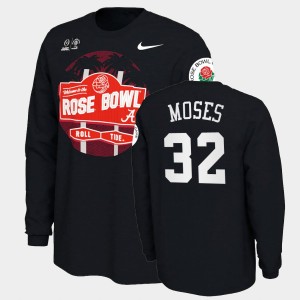 Dylan Moses Roll Tide Men 2021 Rose Bowl Illustrated Long Sleeve #32 T-Shirt - Black 800364-555