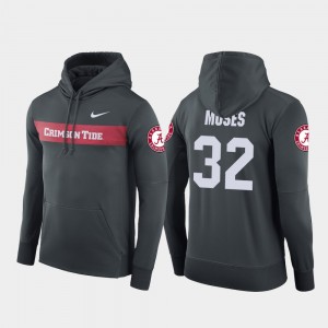 Dylan Moses Alabama Football Performance #32 Men Sideline Seismic Hoodie - Anthracite 199117-468