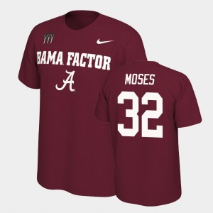 Dylan Moses Bama #32 Men's Mantra College Football T-Shirt - Crimson 731733-517