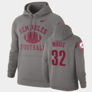 Dylan Moses University of Alabama Retro Football Pullover Mens #32 Hoodie - Heathered Gray 112493-339
