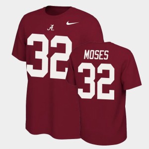 Dylan Moses Bama #32 Men Name and Number Name & Number Retro T-Shirt - Crimson 311729-677