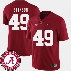 Ed Stinson Bama College Football Men 2018 SEC Patch #49 Jerseys - Crimson 324457-786