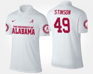Ed Stinson Bama Name and Number University #49 Men's Polo - White 139803-909