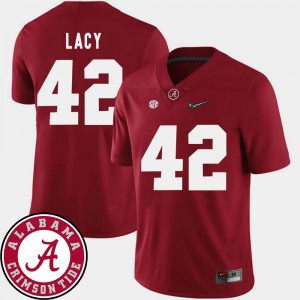Eddie Lacy Bama College Football #42 Men's 2018 SEC Patch Jerseys - Crimson 145980-170