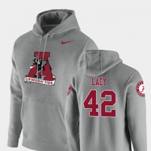 Eddie Lacy Roll Tide #42 Vault Logo Club Pullover Men Hoodie - Heathered Gray 820351-894