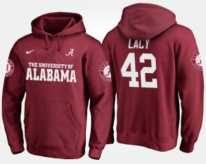 Eddie Lacy Alabama Men's NCAA Name and Number #42 Hoodie - Crimson 890249-608