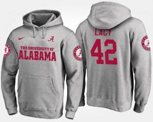 Eddie Lacy The Tide Name and Number Player #42 Men Hoodie - Gray 286693-784