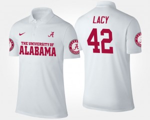 Eddie Lacy Bama NCAA Men's #42 Name and Number Polo - White 411541-265