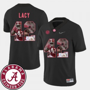 Eddie Lacy Alabama Men #42 Football Pictorial Fashion Jersey - Black 301487-855