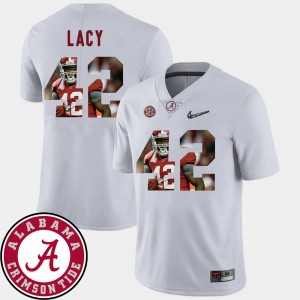 Eddie Lacy Alabama Crimson Tide Mens Football #42 Pictorial Fashion Jerseys - White 309437-762