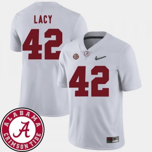 Eddie Lacy Roll Tide College Football Men #42 2018 SEC Patch Jerseys - White 109443-333