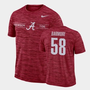 Christian Barmore Crimson Men's Sideline Legend Performance #58 GFX Velocity T-Shirt - Crimson 632136-400