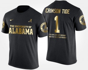 University of Alabama Gold Limited #1 Men No.1 Short Sleeve With Message T-Shirt - Black 527012-466