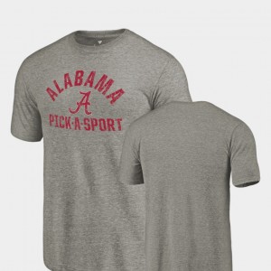Roll Tide Tri-Blend Distressed Mens Pick-A-Sport T-Shirt - Gray 642334-372