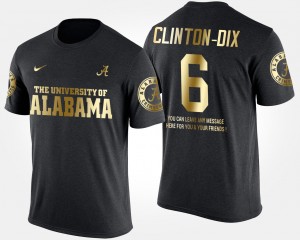 Ha Ha Clinton-Dix Bama Men #6 Short Sleeve With Message Gold Limited T-Shirt - Black 247788-939
