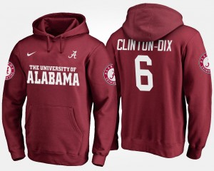 Ha Ha Clinton-Dix Roll Tide Name and Number Mens #6 Alumni Hoodie - Crimson 412770-147