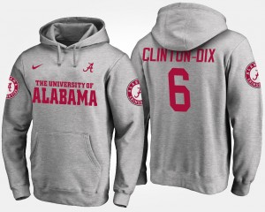 Ha Ha Clinton-Dix Alabama Men's Replica #6 Name and Number Hoodie - Gray 161507-226