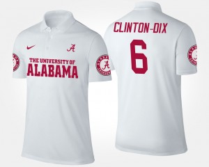 Ha Ha Clinton-Dix Alabama Crimson Tide #6 Name and Number University Men Polo - White 163328-920