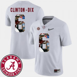 Ha Ha Clinton-Dix Alabama Football #6 Men's Pictorial Fashion Jersey - White 879355-722