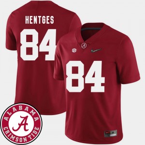 Hale Hentges Bama Men's College Football #84 2018 SEC Patch Jerseys - Crimson 940101-332